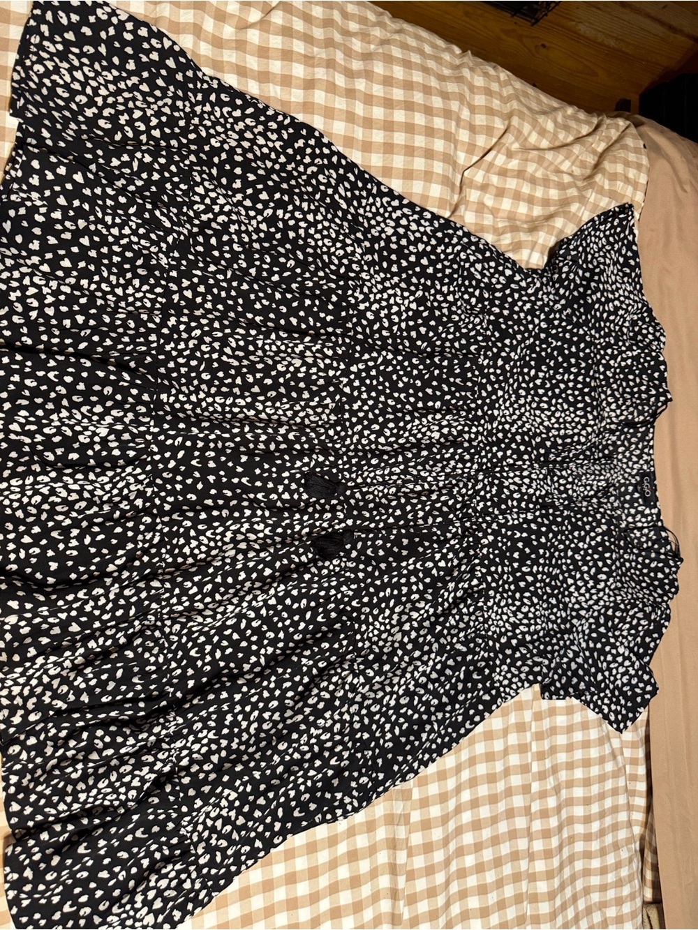 Black and White Heart Print Mini Dress